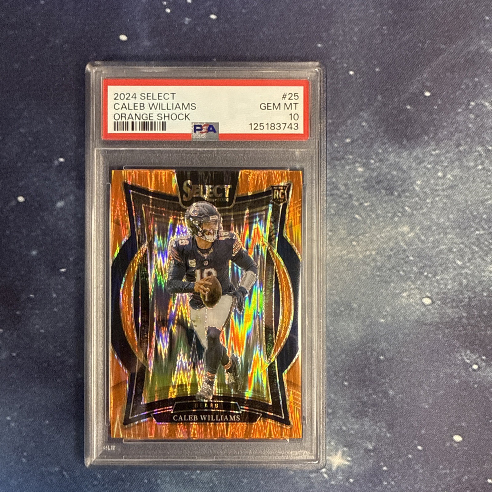 2024 Panini Select - Concourse Caleb Williams #25 Orange Shock Prizm /499 (RC)