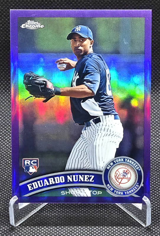 Eduardo Nunez RC /499 Purple Refractor #198 2011 Topps Chrome Yankees Rookie