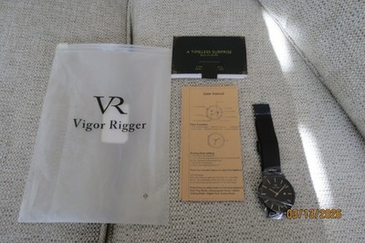 Vigor Rigger Men's Black Stainless Steel Strap Analog Dial Quartz Watch RQ634