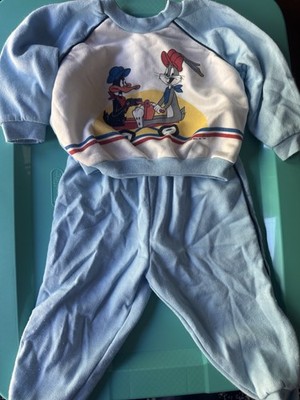 Vintage 1985 JogTogs 18M  Looney Tunes Pants Set, Bugs Bunny & Daffy Duck