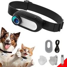 HD 1080P Pet Collar Camera, Mini Action Cam for Cats  Dogs, No WiFi