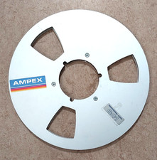 Ampex 641 10.5" Empty Metal Reel, 1/4" Tape, classic 3 Window Silver no box