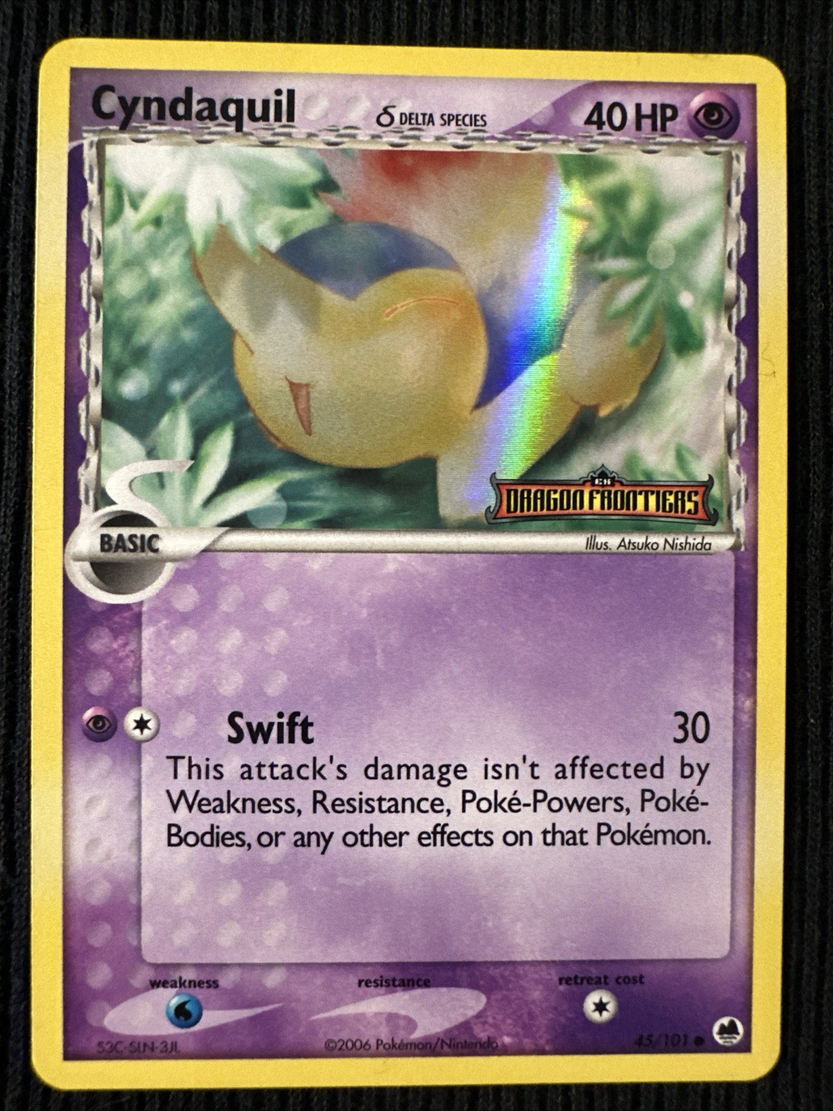 Pokemon TCG Cyndaquil 45/101 EX Dragon Frontiers Reverse Holo Stamped LP