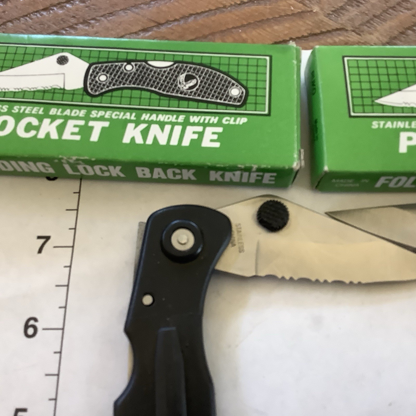 Ruko Pocket Knife and 2 Stainless Steel Clip Knives Embossed Lot Of 3