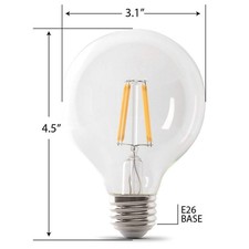 Feit Electric 40W Equivalent Dimmable LED Globe Bulb 300 lm   Pack of 2, Soft