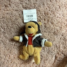 Disney Pilot With Goggles Pooh Mini Bean Bag Plush 1999 New With Tags