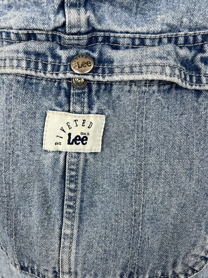 Pantalones cortos con tirantes remachados Lee peto vintage de los 90 para mujer XL jeans Y2K Foto 3 de 4