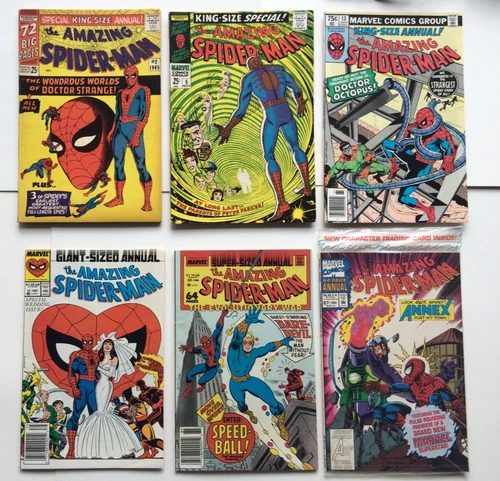 Amazing Spider-man Annuals Lot of 6 (1965-93) # 2 5 13 21 22 27  FN to NM