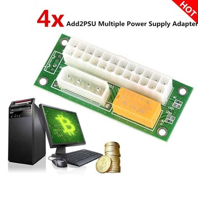 USA 4 x Add2PSU Multiple Power Supply Adapter PC Computer PSU Together NEW