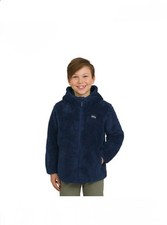 Eddie Bauer Jacket Hooded Zip-Up Sherpa Long-fiber Fleece Ultra Soft Kids Blue
