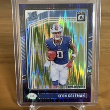 2024 Panini Donruss Optic - Rated Rookie Keon Coleman #263 Purple Shock Prizm...