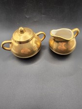 Vintage Creamer  Sugar Set Warranted 22 Karat Gold