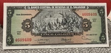 2 El Salvador 5 Colones 1980 Consecutive UNC