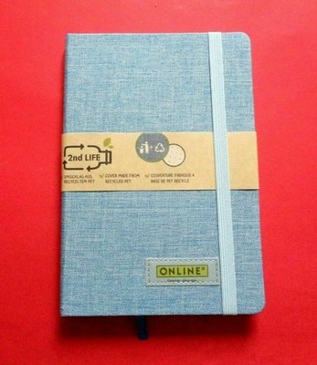 ONLINE Notizbuch 2nd Life A5 96 Blatt gepunktet  mit Umschlag aus recyceltem PET