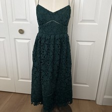 Club Monaco Green Women’s Lace Lined Pocket Dress 8