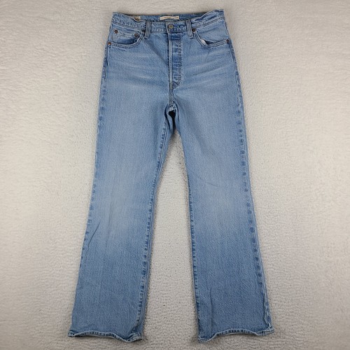 Levi's Premium Jeans Womens 29x31 Blue Ribcage Boot Light Wash Button Fly Denim