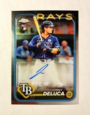 Jonny Deluca 2024 Topps Chrome RC AUTO Rays Rookie AUTOGRAPH #AC-JD Raw W6