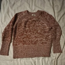 Universal Thread Women's Pullover Sweater Rust White Diamond Pattern M