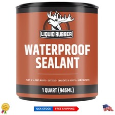 DIY Waterproof Sealant - Black Rubber Coating for Roofs  Foundations - 1 Quart