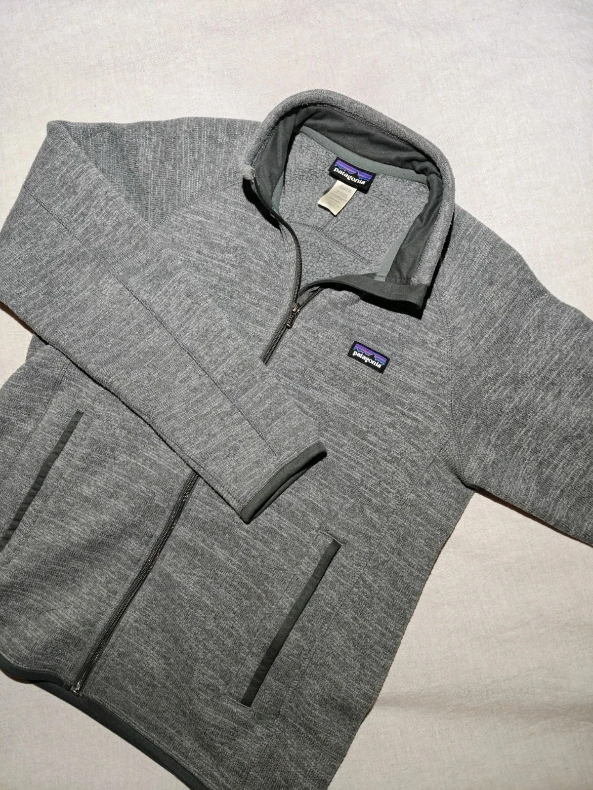 Patagonia Men's Sm Gray Full Zip Fleece Better Sweater Hiking Outdoor Stonewash