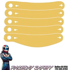 Ultra Shield Pack of 5 Amber Tinted Tear Offs A22 for RaceQuip Helmets