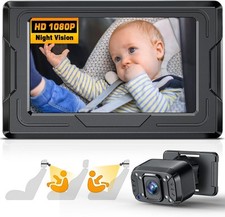 Baby Car Camera 4.3" Monitor with Infrared Night Vision,360 Rotation Wide 149 