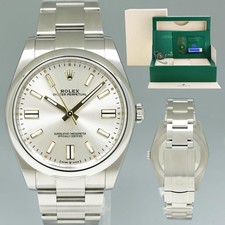 2022 NEW PAPERS Rolex Oyster Perpetual 41mm Silver Oyster 124300 Watch Box