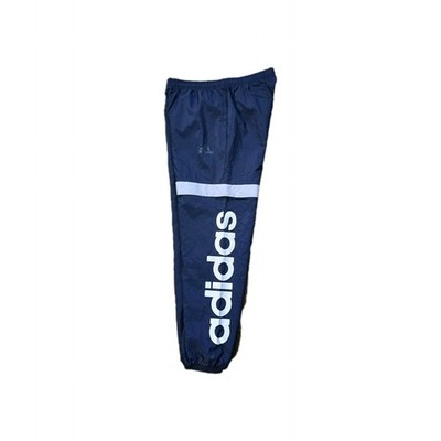Adidas New Authentic Track Pants Mens SZ L Navy Nylon Lined Elastic Ankles Logo