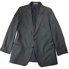 Giorgio Armani Collezioni Men's Stripe Blazer Wool Black Size 40R Made In Italy