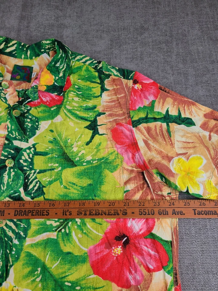 Camisa Hawaiana De Colección Jams World Hombres XL Floral Colorida Vacaciones Resort Acuarela Foto 4 de 4