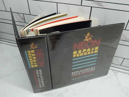 RARE! Vintage Original ANHEUSER BUSCH NEON SIGN repair book 14 brands 150+ pages