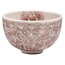Bol à matcha four Kyo-yaki Kiyomizu-yaki Jihei environ 13 cm de diamètre