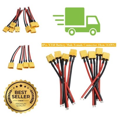 XT60 Battery Connector Plug 14AWG Silicone Wire 10cm RC LiPo ESC