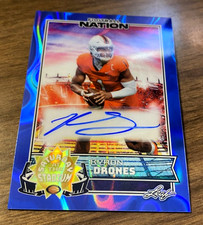 2025 Leaf Football Nation Kyron Drones Saturday at the Stadium Auto RC #'d /7 SP