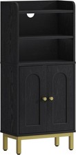 Bathroom Storage Cabinet, Small Floor Cabinet with 2 Door and Shelves, Toilet