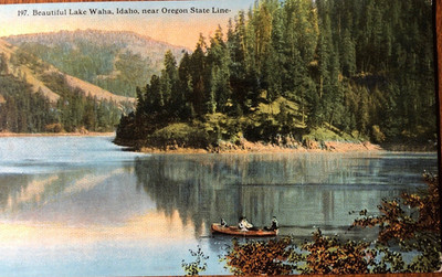 Lake Waha, Idaho, Near Oregon State Line Lithograph Postcard DB, UNP, WOB