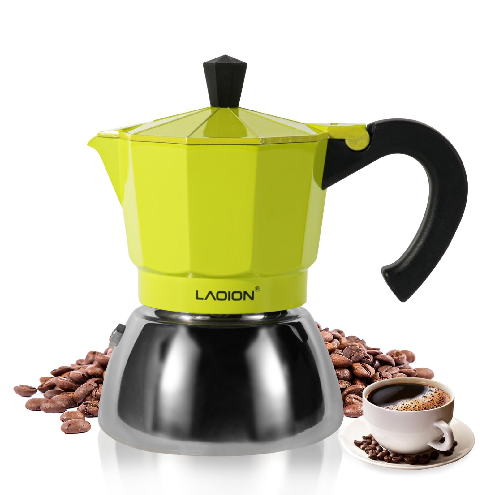 3cup Moka Pot Espresso Machine Compatible With Induct...