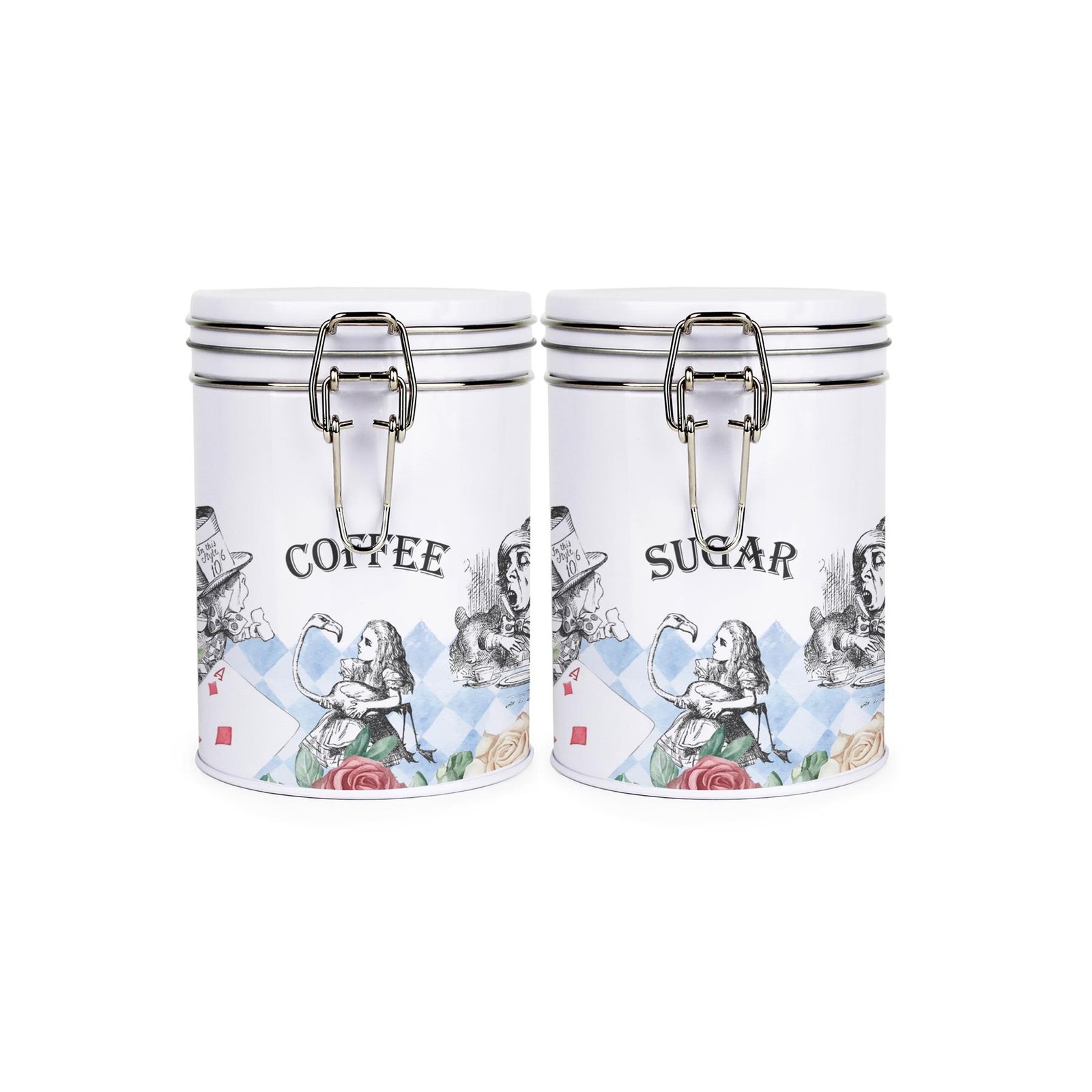 Alice's Adventures in Wonderland Coffee & Sugar Canister Set Kitchen Gift