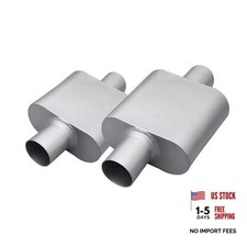 Universal 2.25" ID Inlet 2.25" ID Outlet Single Chamber Muffler - 2.25 Inch