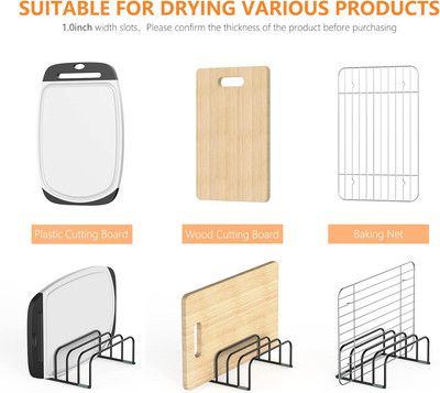 Cutting Board Storage Rack, Compact Cutting Board Organizer, Chopping Board S...
