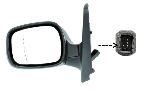 MFT103-L MAX Rétroviseur Extérieur Avant Gauche, Noir Mat, Convexe