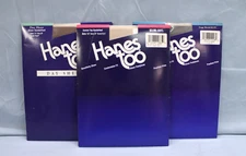 VTG HANES TOO Buff/Taupe/Barely SANDALFOOT Sheer/Control Top PANTYHOSE Sz EF