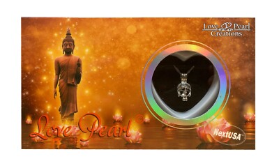 Buddha Love Wish Pearl Pendant with 16'' Stainless Steel Necklace