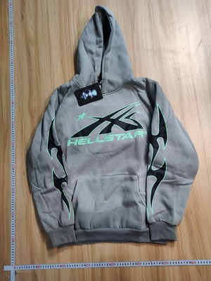 Grey & Green Hellstar Hoodie Large 