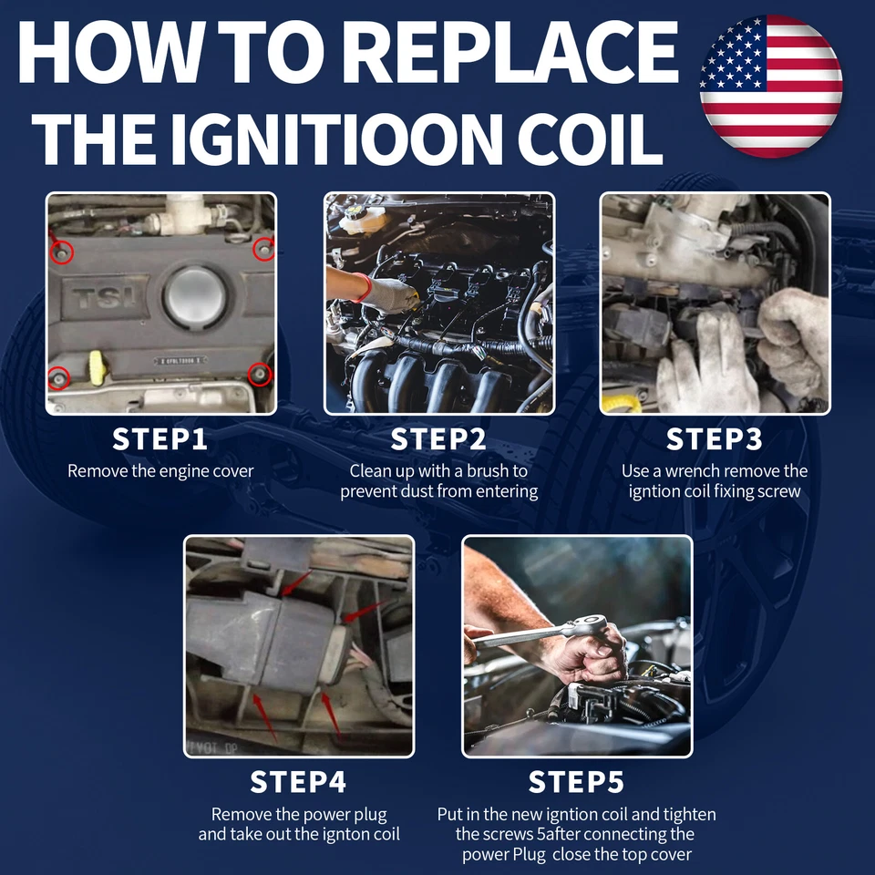 8Pcs Square High Ignition Coils For Chevy GMC 4.8L 5.3L 6.0L UF271 D581 12558693 Foto 2 de 4