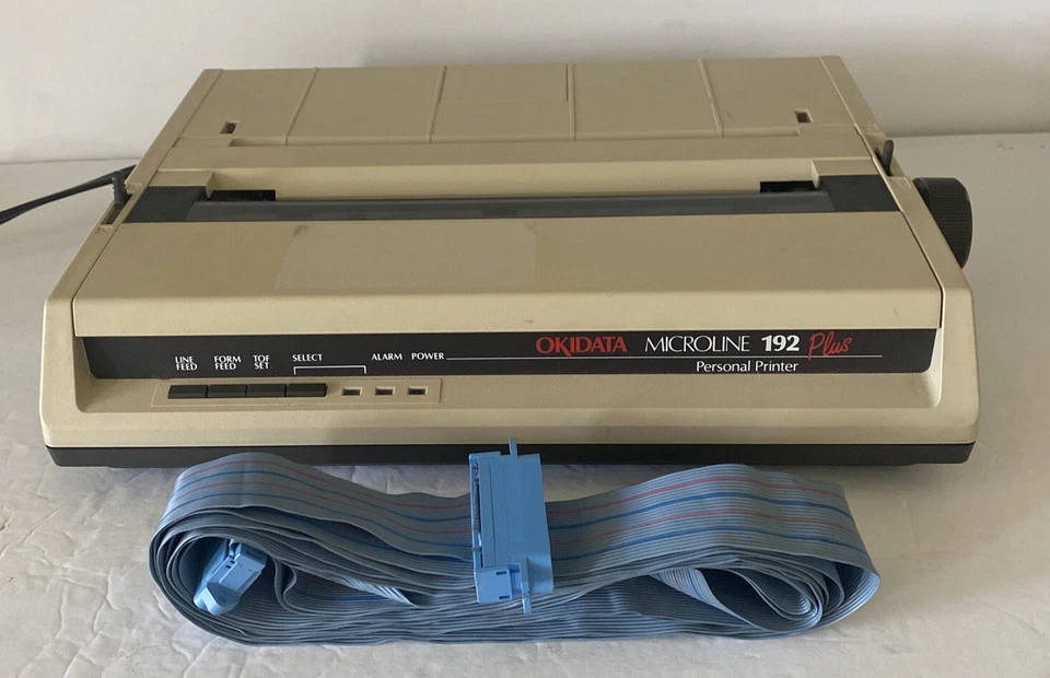 Okidata Microline 192 Plus Serial USB 120V 9 Pin Dot Matrix Printer Powers On - Image 2 of 4