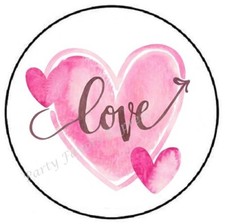 LOVE PINK HEART VALENTINES DAY ENVELOPE SEALS LABELS STICKERS PARTY FAVORS