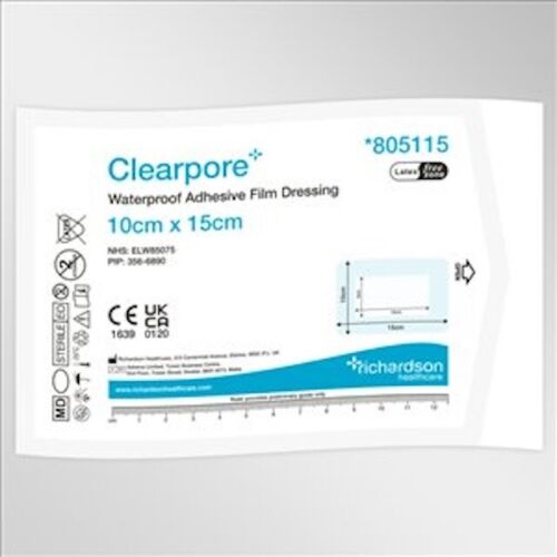 CLEARPORE Waterproof Adhesive Film Dressings - 10 x 15cm **from 65p/dressing** - Picture 2 of 4