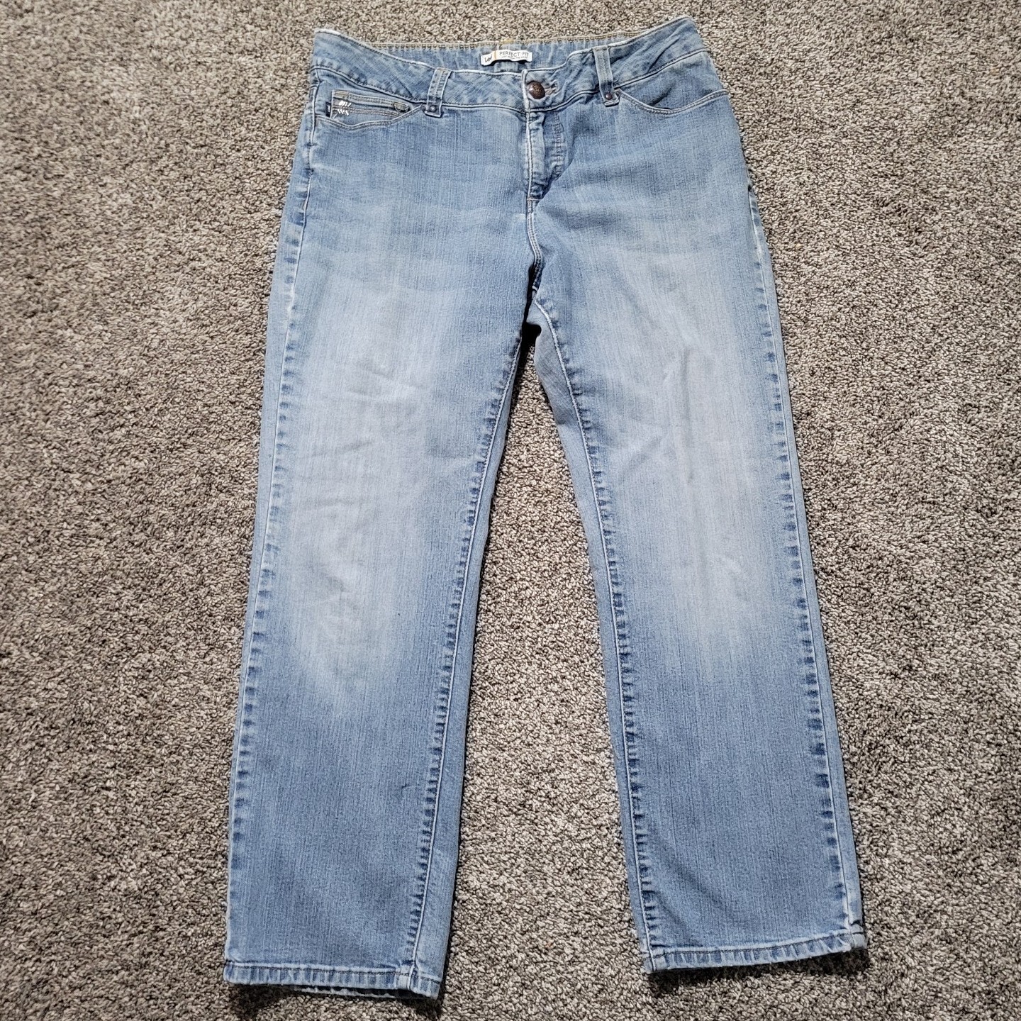 Lee Jeans Womens 32 Perfect Fit Straight Midrise Denim Ladies 32x28 Blue