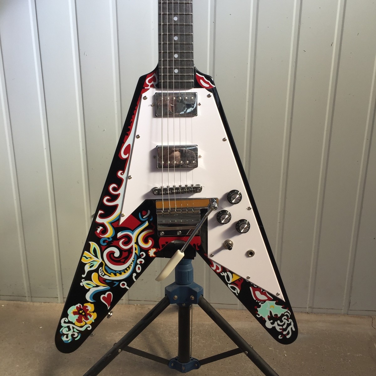 Jimi Hendrix Electric Guitar Love Drops Flying V HH Pickups
